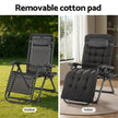 Gardeon Sun Lounge Lounger Folding Camping Zero Gravity Chair Outdoor Furniture