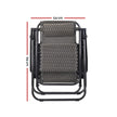 Gardeon 2PC Zero Gravity Chair Folding Outdoor Recliner Adjustable Sun Lounge Camping Grey