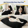 Artiss 3-in-1 Bean Bag Chair for Living Room Convertible Floor Sofa Dark Grey