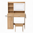 Artiss Dressing Table Vanity Desk Set Stool LED Charging Station Wood