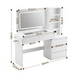 Artiss Dressing Table Makeup Vanity Desk LED Mirror Drawers Charging Station Curved Edge White