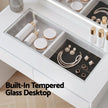 Artiss Dressing Table Makeup Vanity Desk LED Mirror Drawers Charging Station Curved Edge White