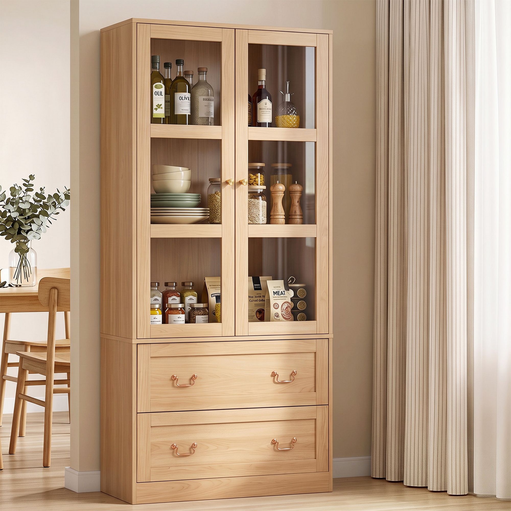 Artiss Buffet Sideboard Cabinet 180cm Hutch Storage Kitchen Drawer Door Wood