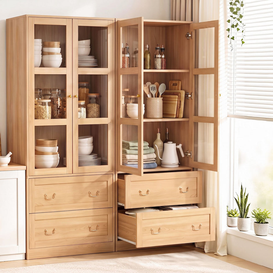 Artiss Buffet Sideboard Cabinets X2 180cm Hutch Storage Kitchen Drawer Door Wood