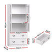 Artiss Buffet Sideboard Cabinets X2 180cm Hutch Storage Kitchen Clear Door White