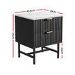 Artiss 2x Bedside Table 2 Drawers - Black
