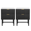 Artiss 2x Bedside Table 2 Drawers - Black