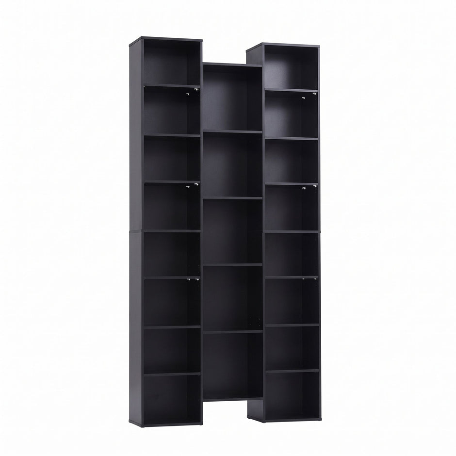 Artiss Bookshelf Display Shelves CD DVD Storage Rack Tall Bookcase Black