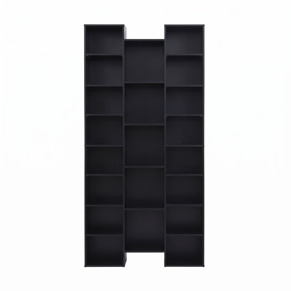 Artiss Bookshelf Display Shelves CD DVD Storage Rack Tall Bookcase Black