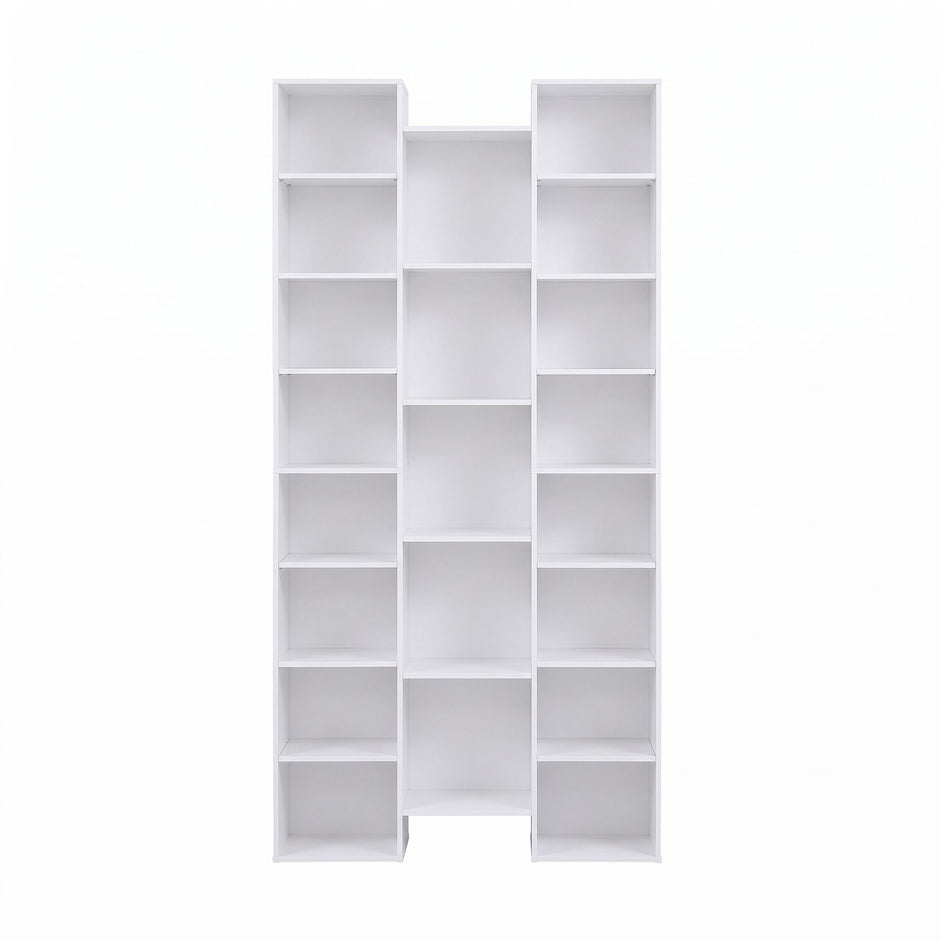 Artiss Bookshelf Display Shelves CD DVD Storage Rack Tall Bookcase White