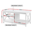 Artiss Coffee Table Storage Shelf White
