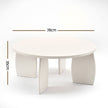 Artiss Round Coffee Table High-Gloss Center Table Minimalist Living Room Furniture 78x35cm Cream White
