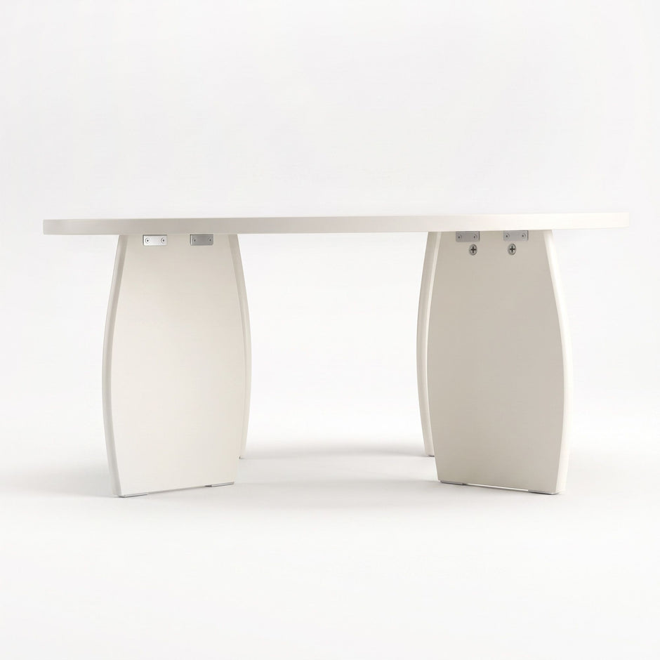 Artiss Round Coffee Table High-Gloss Center Table Minimalist Living Room Furniture 78x35cm Cream White