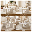 Artiss Round Coffee Table High-Gloss Center Table Minimalist Living Room Furniture 78x35cm Cream White