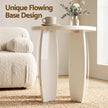 Artiss Round End Table High-Gloss Small Coffee Table Side Bedside Nightstand 40x45cm Cream white