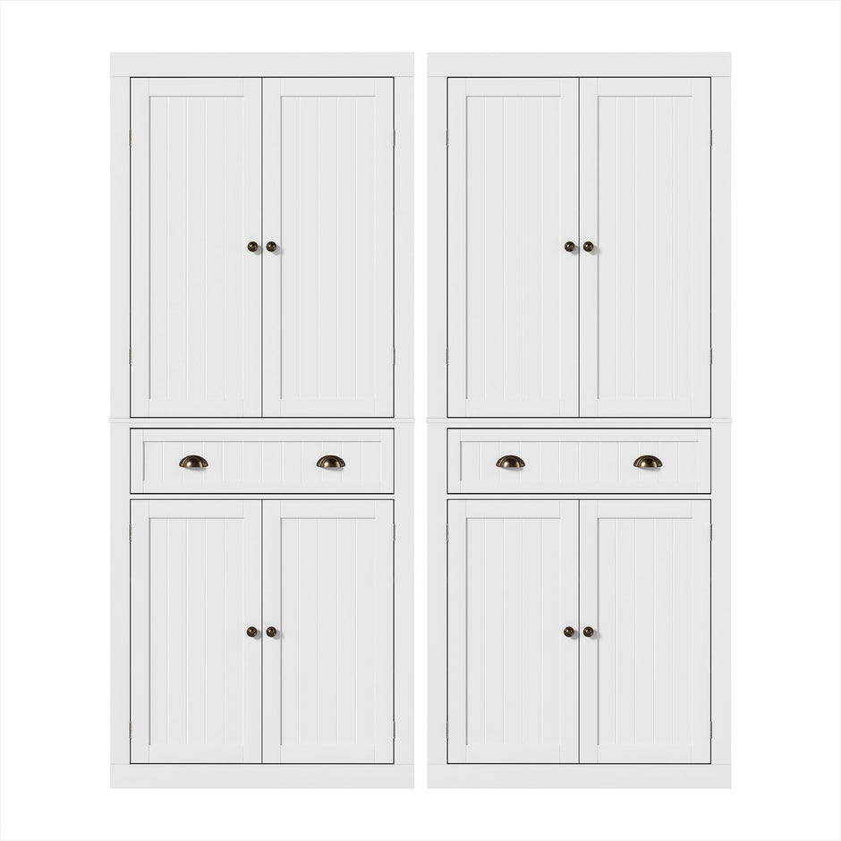 Artiss 2x Buffet Sideboard Cabinet 6-Tier Storage Pantry Cupboard Drawer White