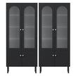 Artiss 2x Buffet Sideboard Cabinet Pantry 5-Tier Storage Cupboard Fluted Black