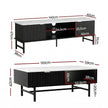 Artiss TV Unit & Coffee Table Set Storage Shelf Black