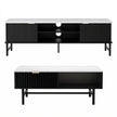 Artiss TV Unit & Coffee Table Set Storage Shelf Black