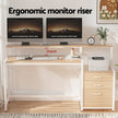 Artiss Computer Desk Home Office Study Table Desks w/Drawers Open Shelf Oak 160CM