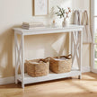 Artiss Console Table Entryway Hallway Display 2-Tier Narrow Sofa Table 100CM White