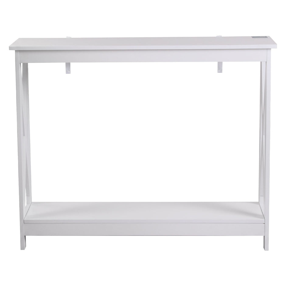 Artiss Console Table Entryway Hallway Display 2-Tier Narrow Sofa Table 100CM White