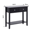 Artiss Console Table Hallway Sofa Entryway Entrance 2 Drawers 80CM Black