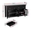 Artiss Buffet Sideboard Storage Cabinet Kitchen Cupboard Clear Door Drawer Black