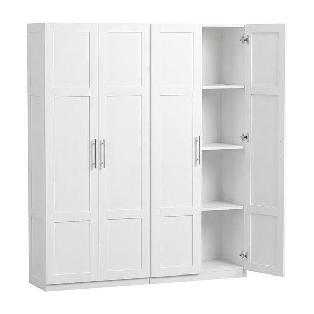 Artiss 2x Buffet Sideboard Cabinet Pantry Hutch Kitchen Storage Organiser White