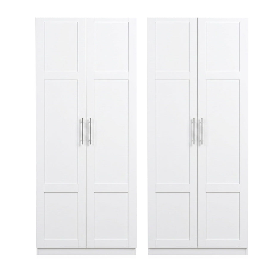 Artiss 2x Buffet Sideboard Cabinet Pantry Hutch Kitchen Storage Organiser White
