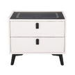 Artiss Smart Bedside Table 2 Drawers with Wireless Charging Ports LED White AIKA
