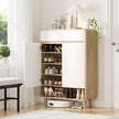 Artiss Shoe Rack Cabinet 20 Pairs Storage Cupboard Pine&White