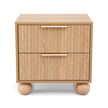 Artiss Rattan Bedside Table 2 Drawers Pine
