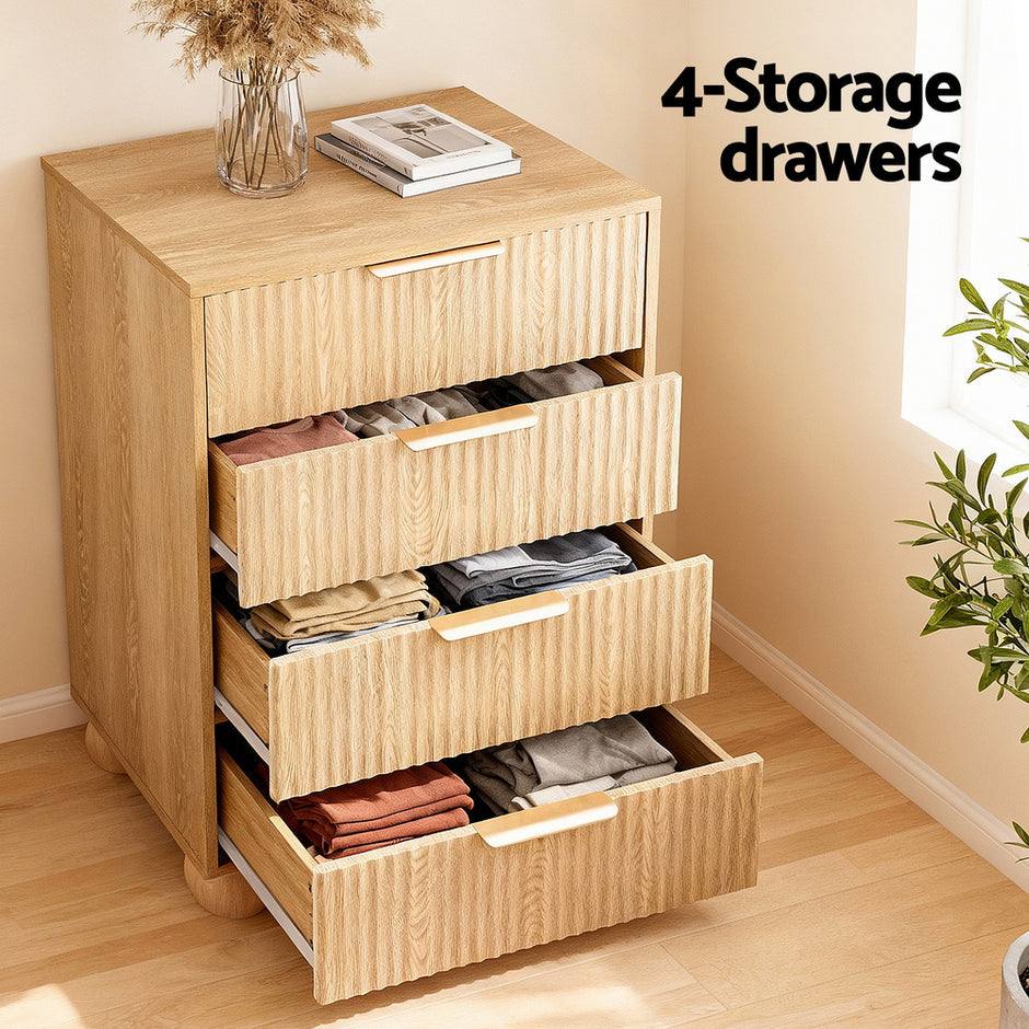 Artiss 4 Chest of Drawers Dresser Tallboy Pine