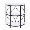 Artiss Semi-Circle End Table 3 Tier Coffee Table Side Nightstand Shelf Marble Effect White&Black