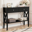 Artiss Console Table 2 Drawers 100CM Black