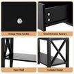 Artiss Console Table 2 Drawers 100CM Black