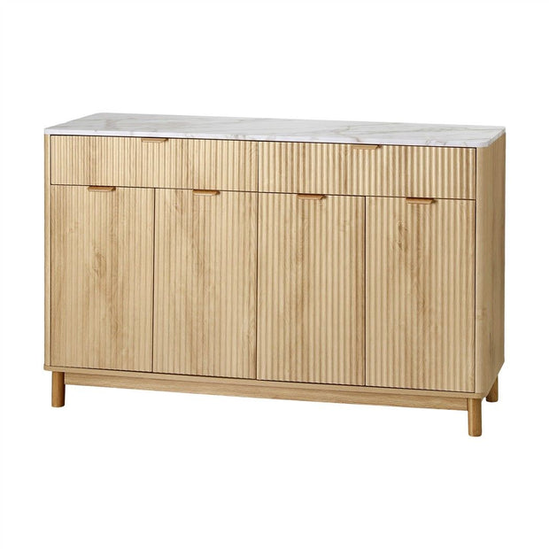 Artiss Buffet Sideboard Cabinet Kitchen Storage Cupboard Marble 2 Drawers Pine