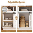 Artiss Buffet Sideboard Cabinet 150cm 3-Tier Kitchen Storage Sliding Doors White