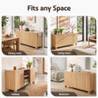 Artiss Buffet Sideboard Cabinet 2-Tier Fluted Kitchen Storage Ball Legs Pine