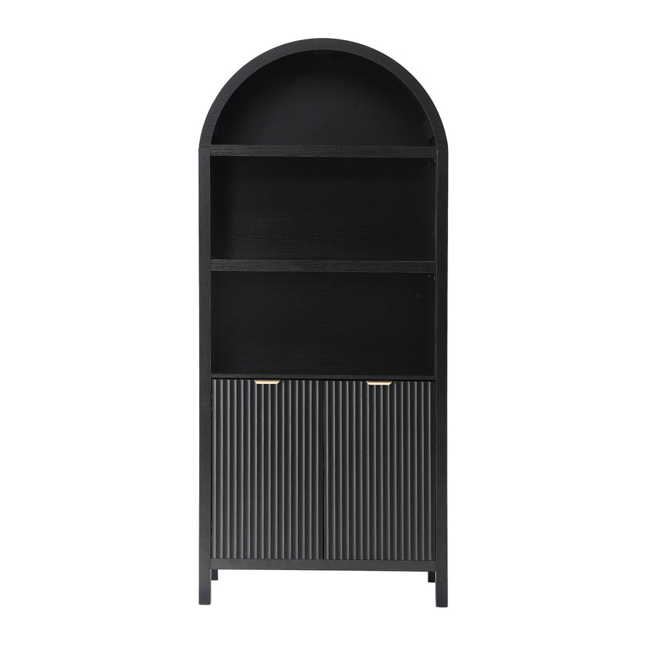 Artiss Buffet Sideboard Cabinet Pantry 180CM Arched Storage Bookshelf Black