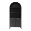 Artiss Buffet Sideboard Cabinet Pantry 180CM Arched Storage Bookshelf Black