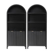 Artiss Buffet Sideboard Cabinet Pantry X2 180CM Arched Storage Bookshelf Black
