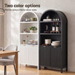 Artiss Buffet Sideboard Cabinet Pantry X2 180CM Arched Storage Bookshelf White
