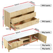 Artiss TV Unit & Chest of Drawers Set Solid Wood Legs Pine