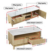 Artiss TV Unit & Coffee Table Set Storage Drawers Pine