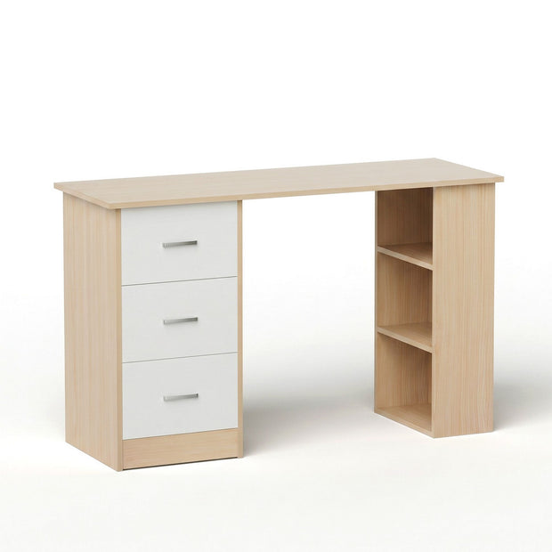 Artiss Computer Desk Drawer Shelf Oak White 120CM