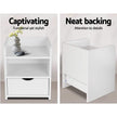 Artiss 2X Bedside Table 1 Drawer with Shelf - FARA White