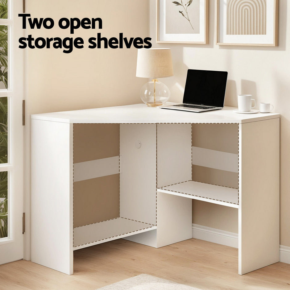 Artiss Corner Computer Desk Shelves CPU Stand L-shape Home Office Workstation Desks
