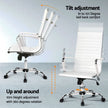 Artiss Office Desk and Chair Set L Shape Computer Desk 150cm with Storage Cabinet & Drawers, Ergonomic PU Leather Office Chair, White Home Office Furniture